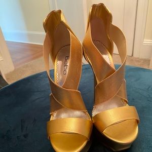 Gold platform sandals